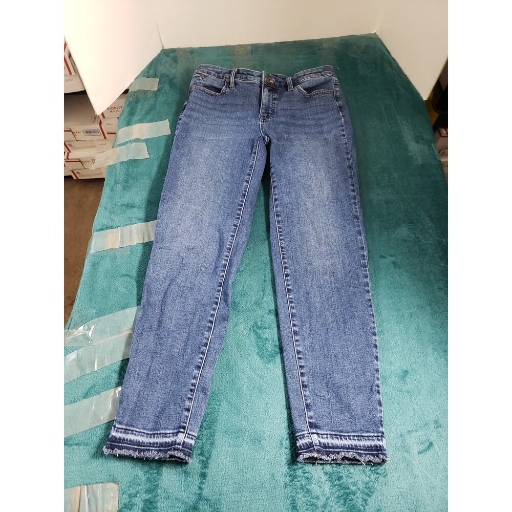 Talbots Jeans Size 4 Womens Blue Stretch Pants Denim Mid Rise Slim Ankle